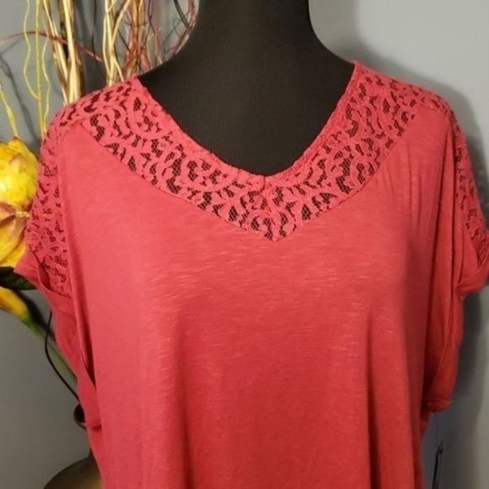 Apt. 9 Lace Panel Tee Size 1X NWT - Picture 2 of 14